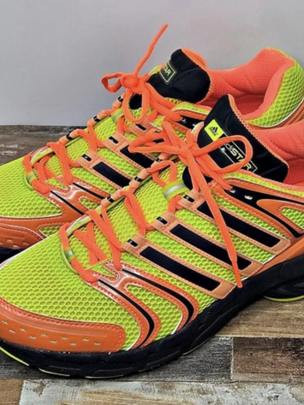 Adidas adiSTAR Control 5 Mens 13 Running Shoes Solar Yellow Orange Black KJ7727